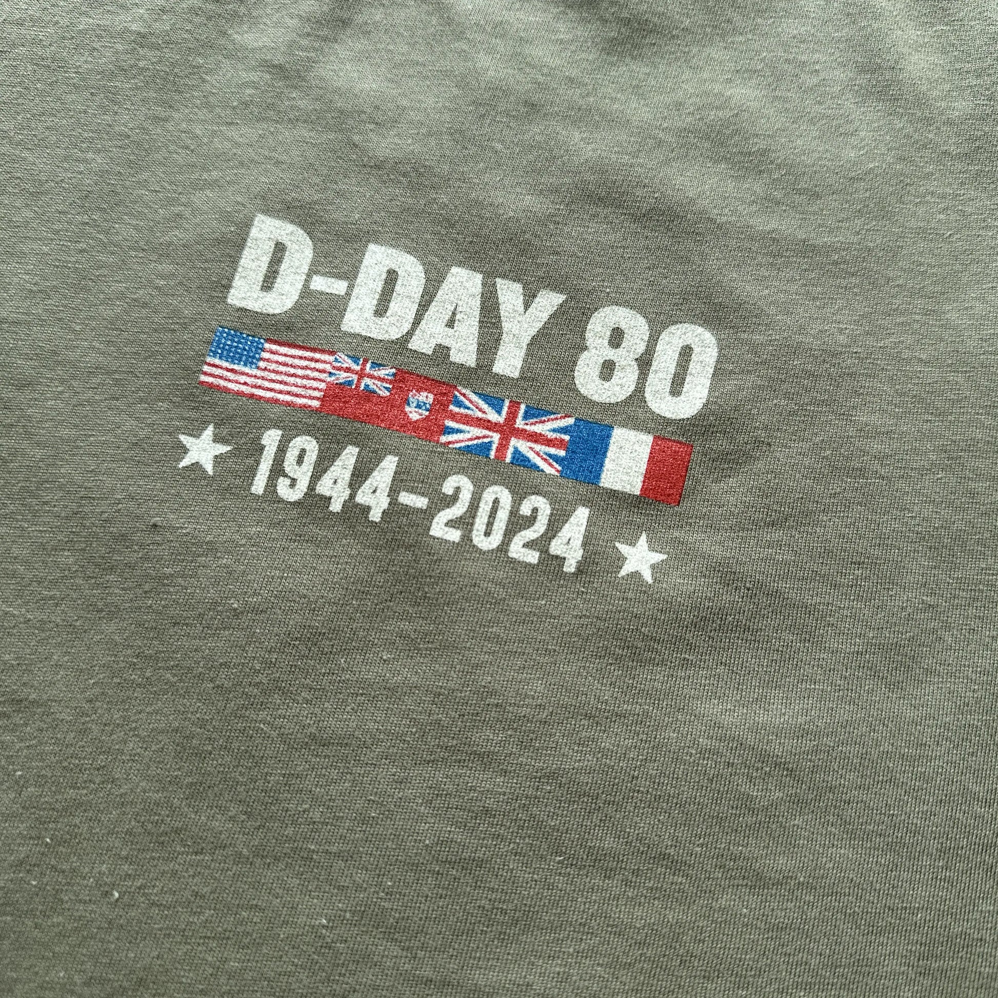 Close-up of D-Day 80th Anniversary Long-sleeved shirt from The History List store