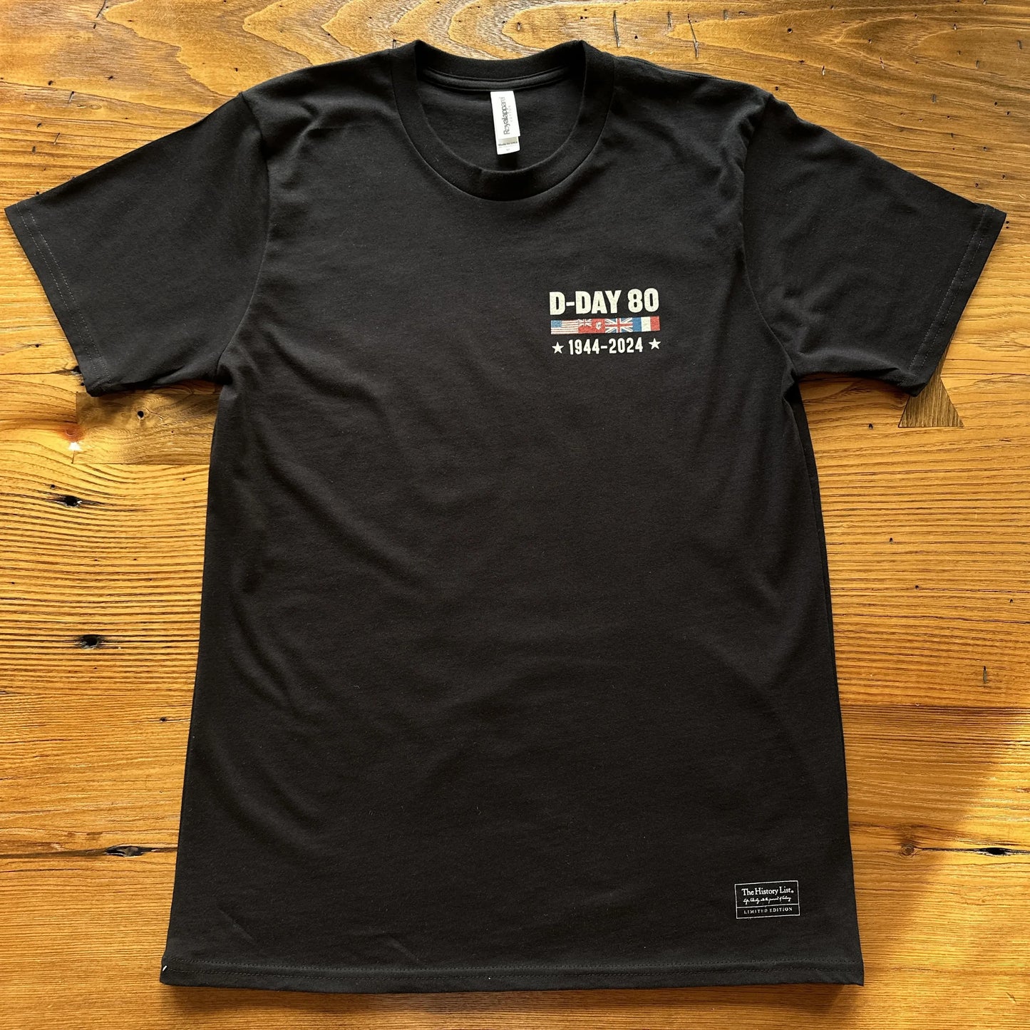 Front view of the D-Day 80th Anniversary Made in America Shirt from The History List Store.