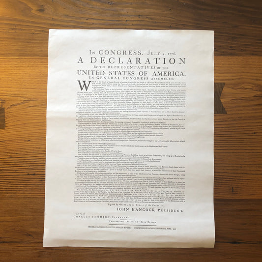 "Declaration of Independence" printed by John Dunlap (Philadelphia) from The History List store