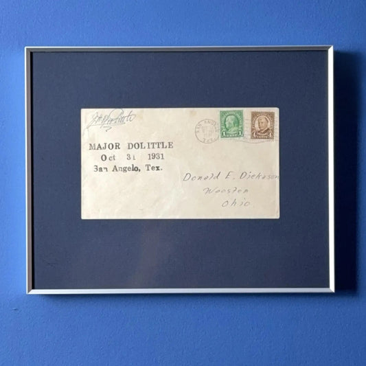 Envelope signed by Major James Harold Doolittle — Framed