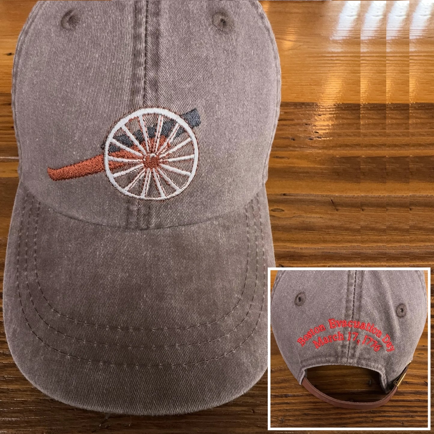 Embroidered Boston Evacuation Day cap — Espresso