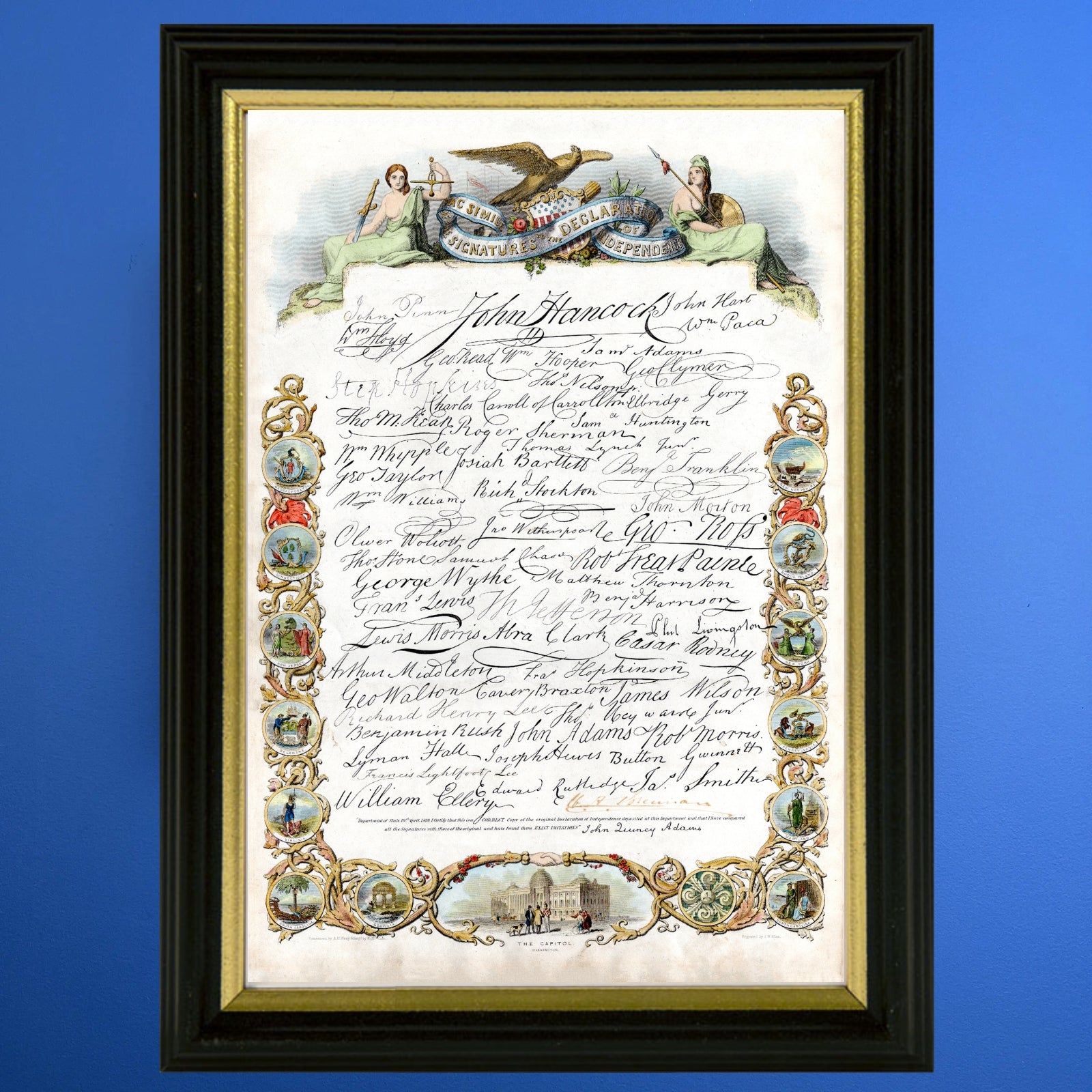 All the Signatures of the Signers to the Declaration of Independence — Archival print from The History List store
