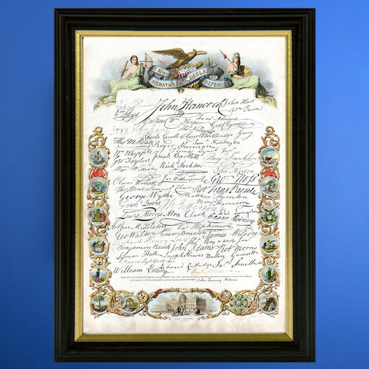 All the Signatures of the Signers to the Declaration of Independence — Archival print — Available framed or unframed