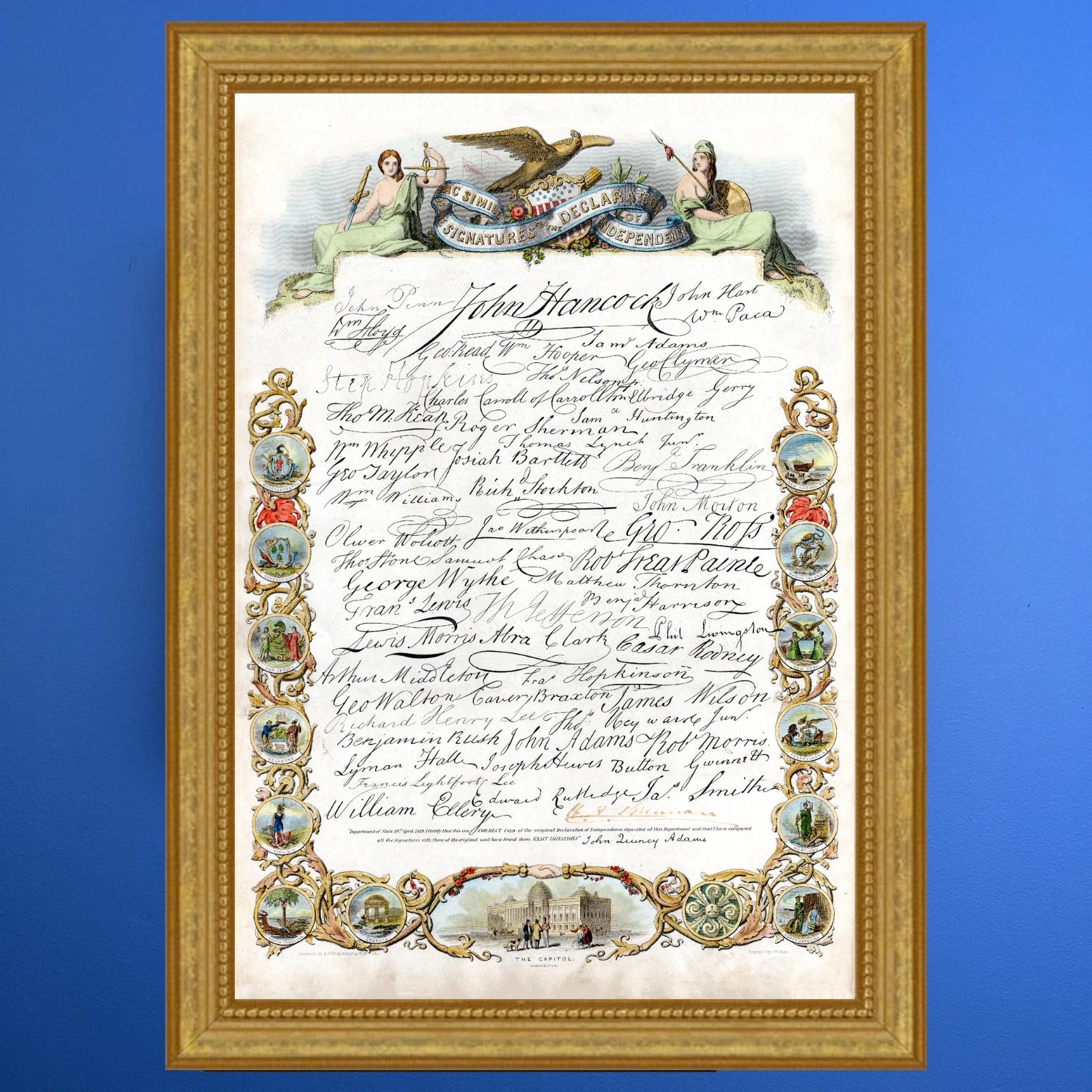 Declaration With Signatures All the Signatures of the Signers to the Declaration of Independence ...