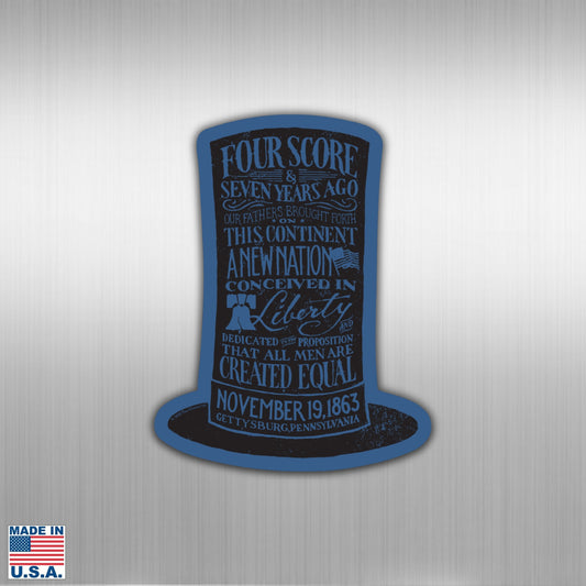 Lincoln's Gettysburg Address and Stovepipe Hat Magnet