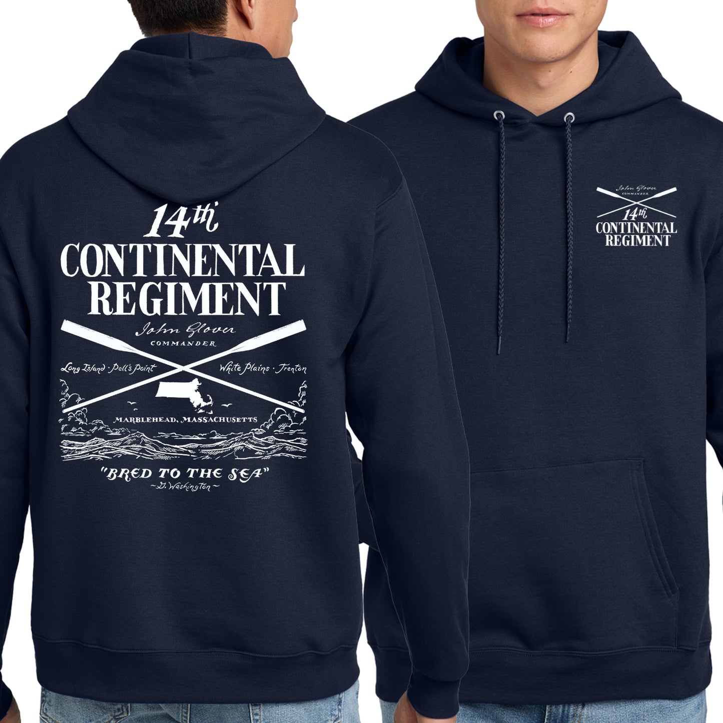 "Glover's Company — 14th Regiment" Hooded Sweatshirt