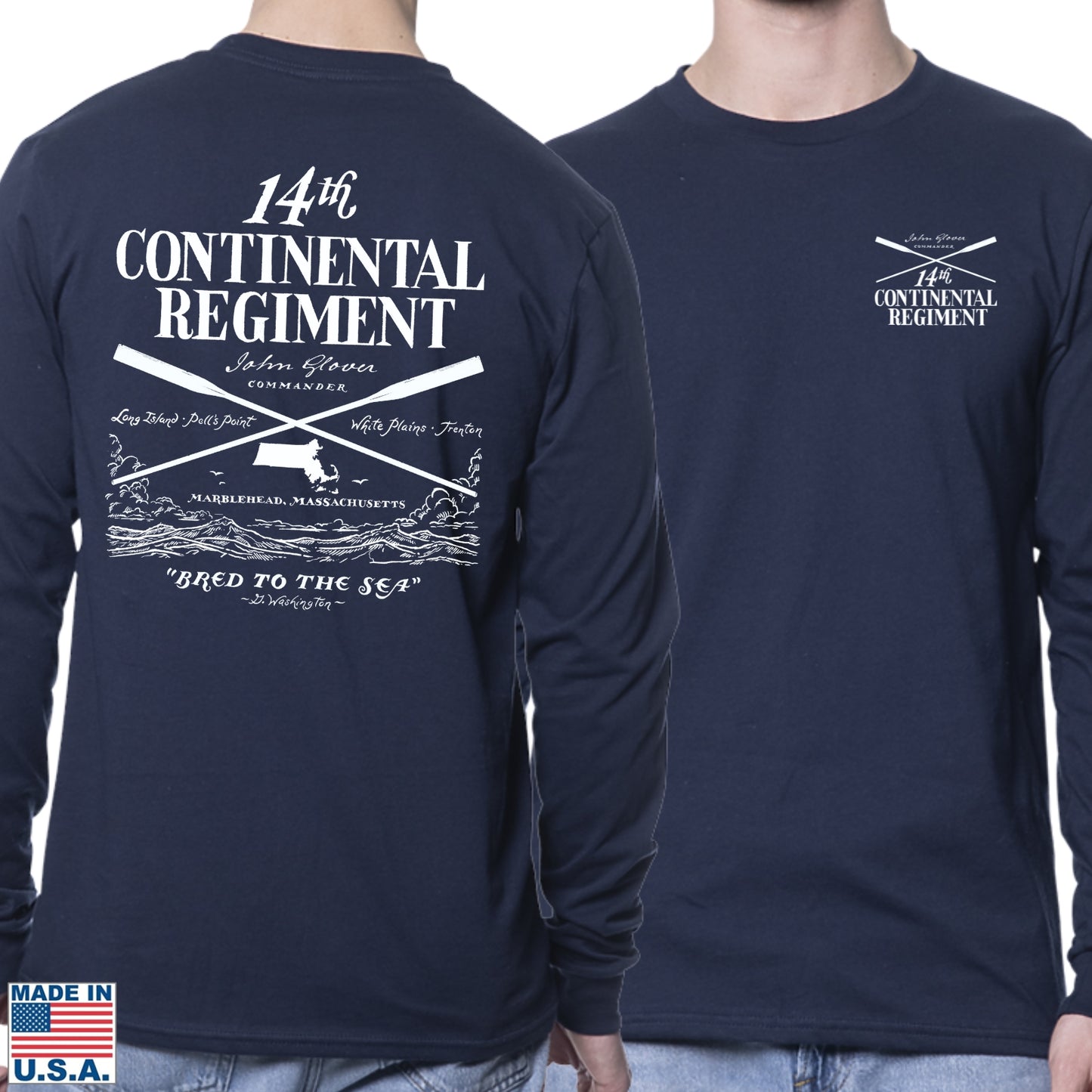 "Glover's Company — 14th Regiment" Made in America Long-sleeved Shirt