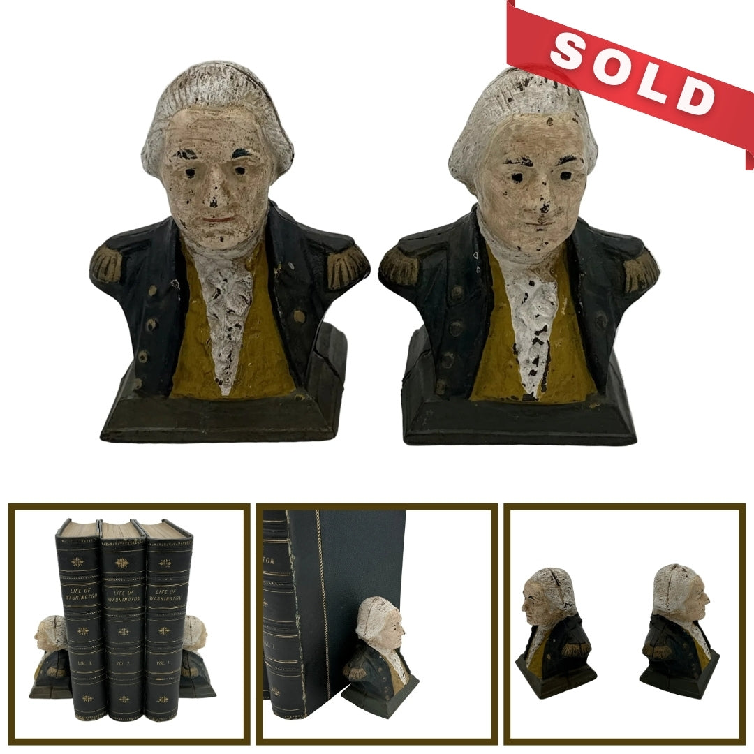 George Washington cast iron bookends