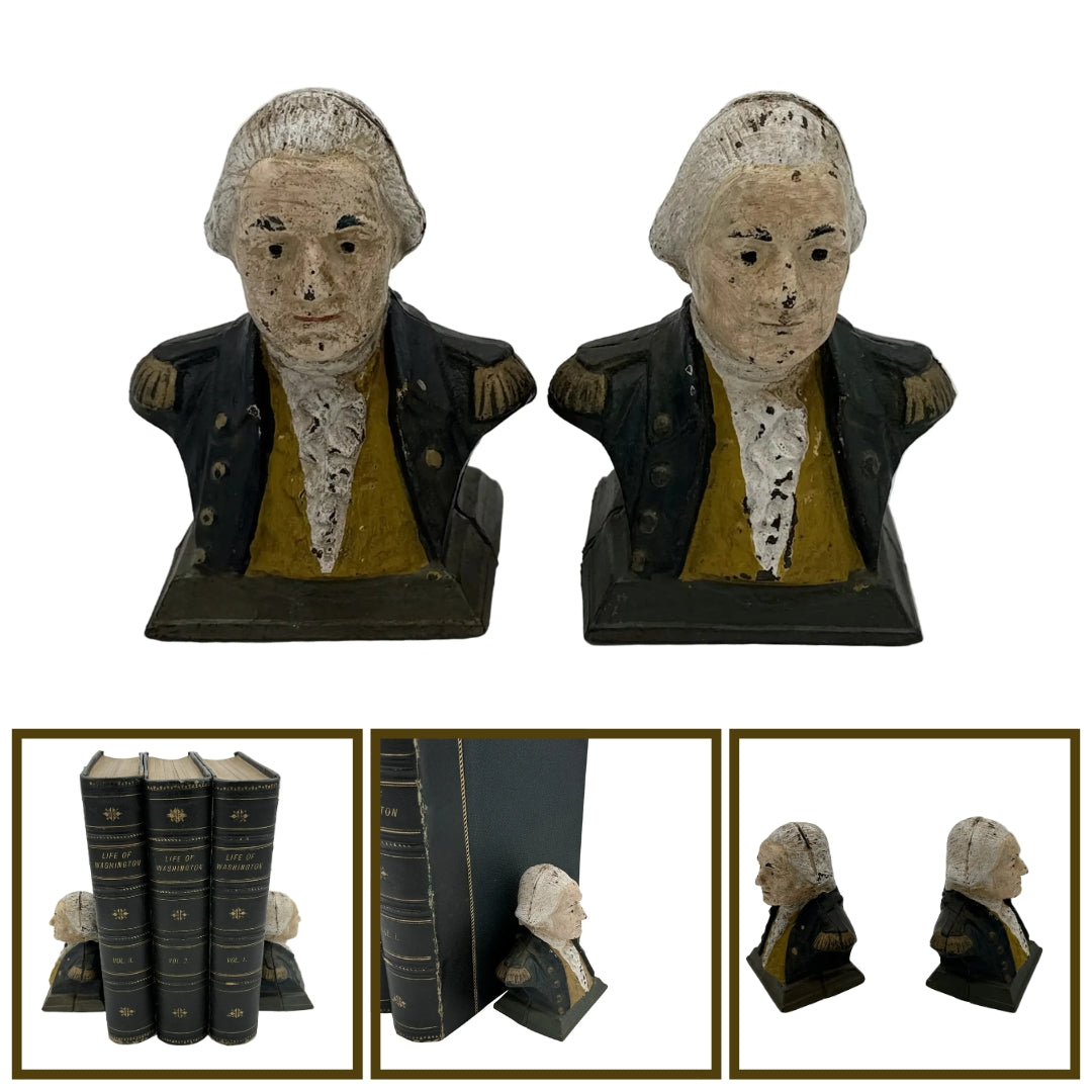 George Washington cast iron bookends