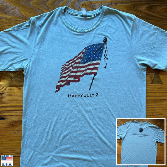 "Happy July 2" T-shirt with John Adams and his quote on the back