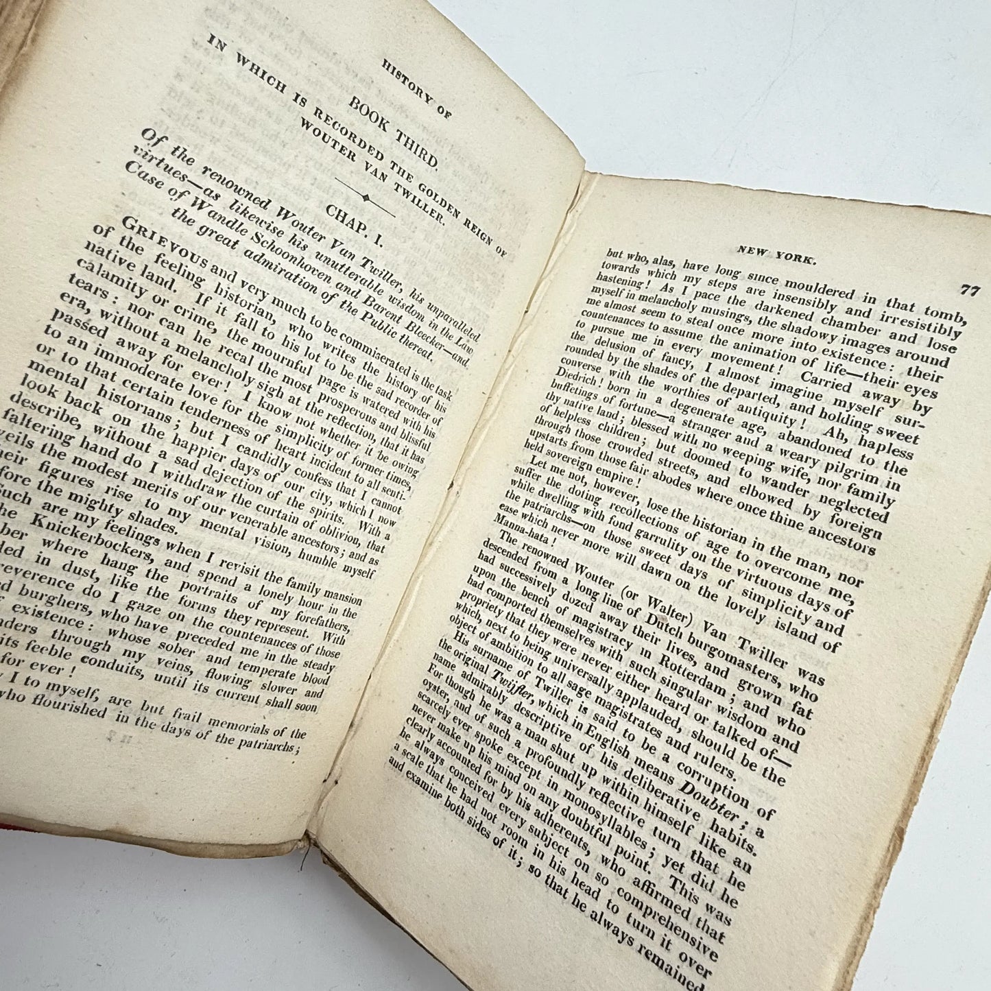 "A History of New York, From the Beginning of the World to the End of the Dutch Dynasty" — 1828