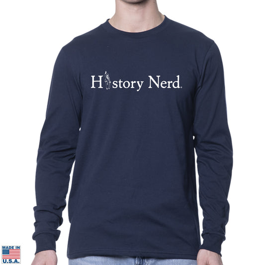 HISTORY NERD® with Winston Churchill Long-sleeved shirt — Made in America