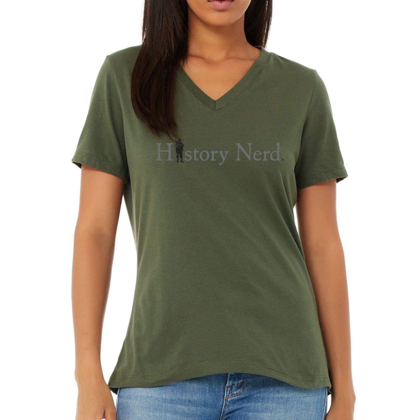HISTORY NERD® V-neck shirt with a WWII Soldier