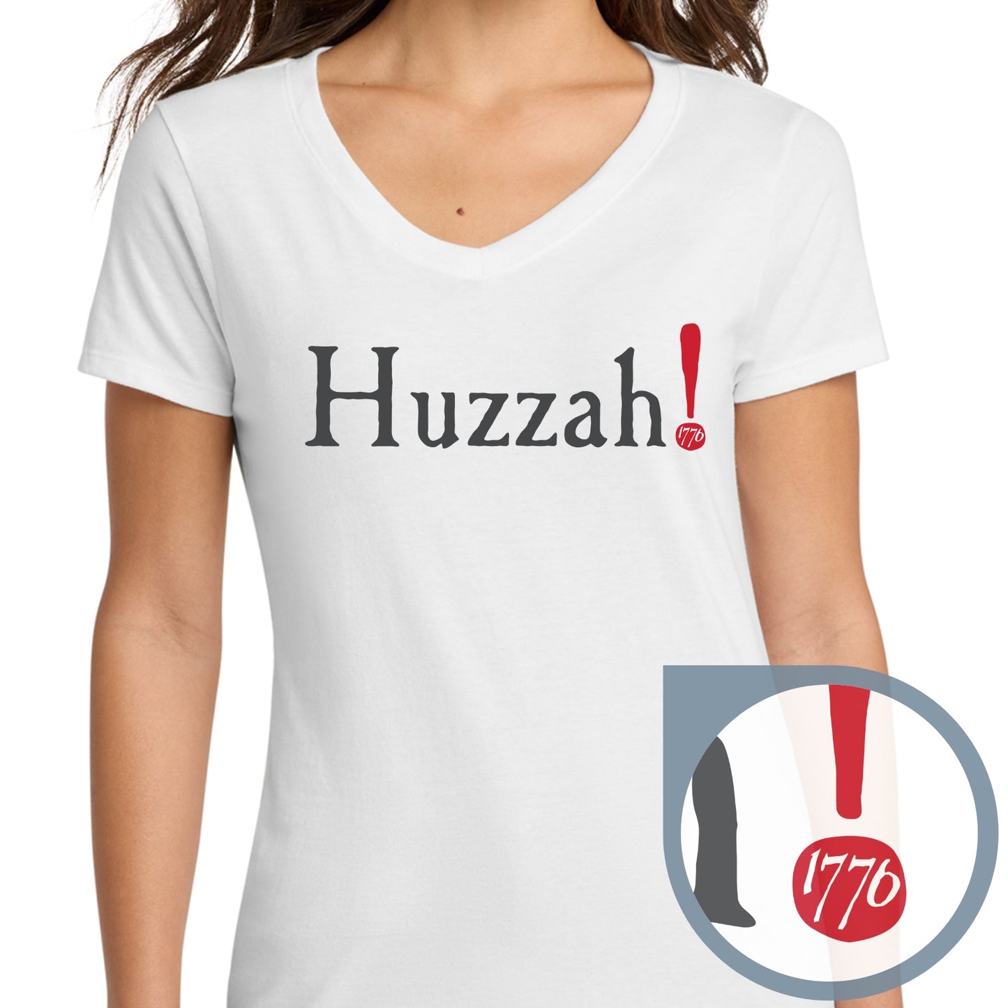 Huzzah! July 4, 1776 Women's v-neck shirt
