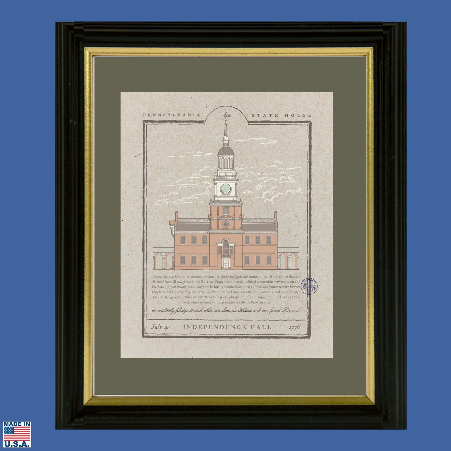"Independence Hall" Limited edition print for the 250th — Signed and numbered — Framed