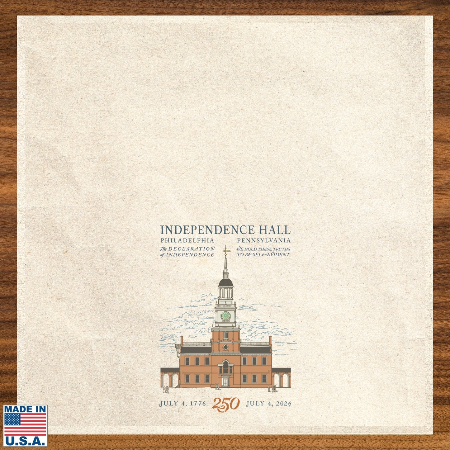 "Independence Hall" 250th Tea Towel — Made in America from The History List store