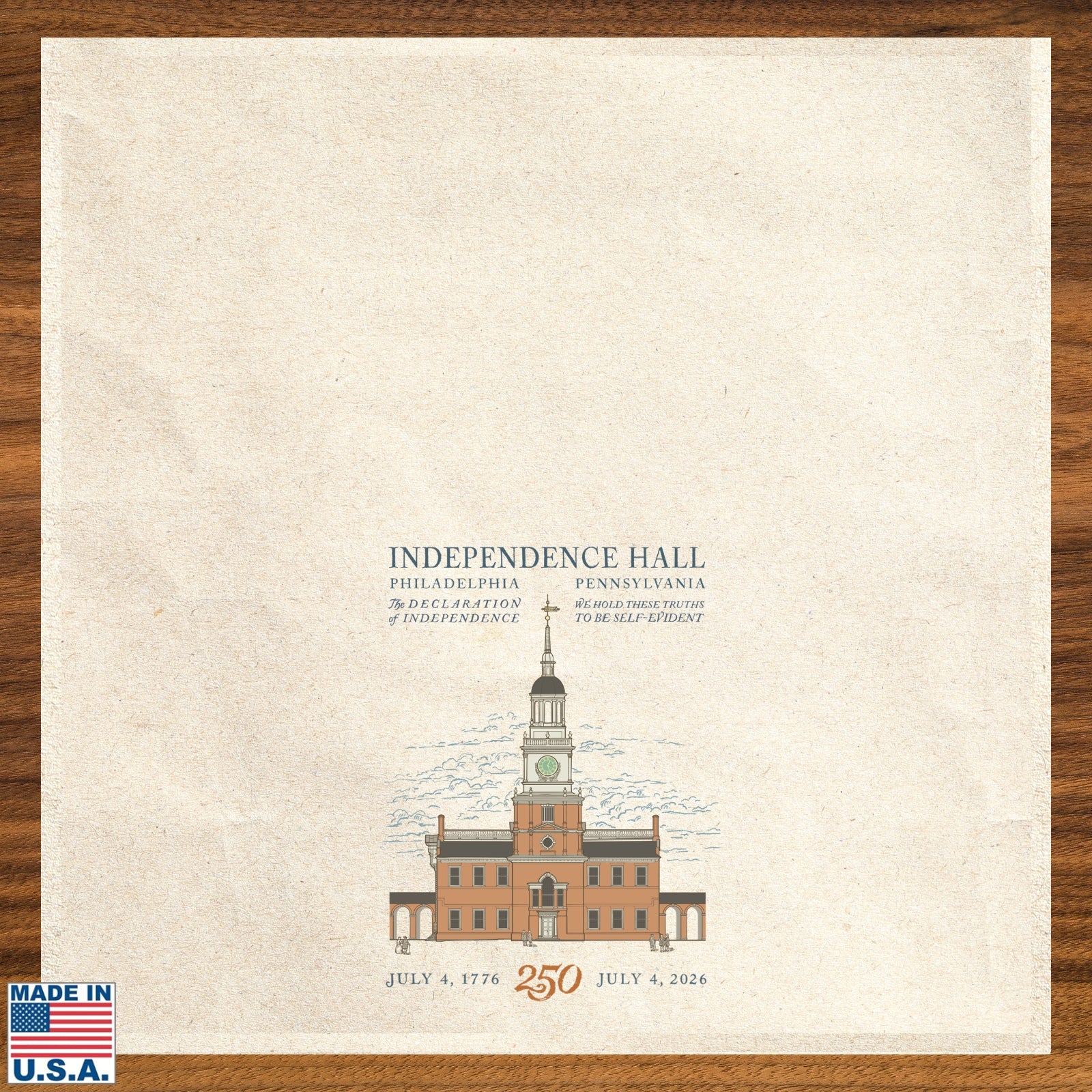 "Independence Hall" 250th Tea Towel — Made in America from The History List store