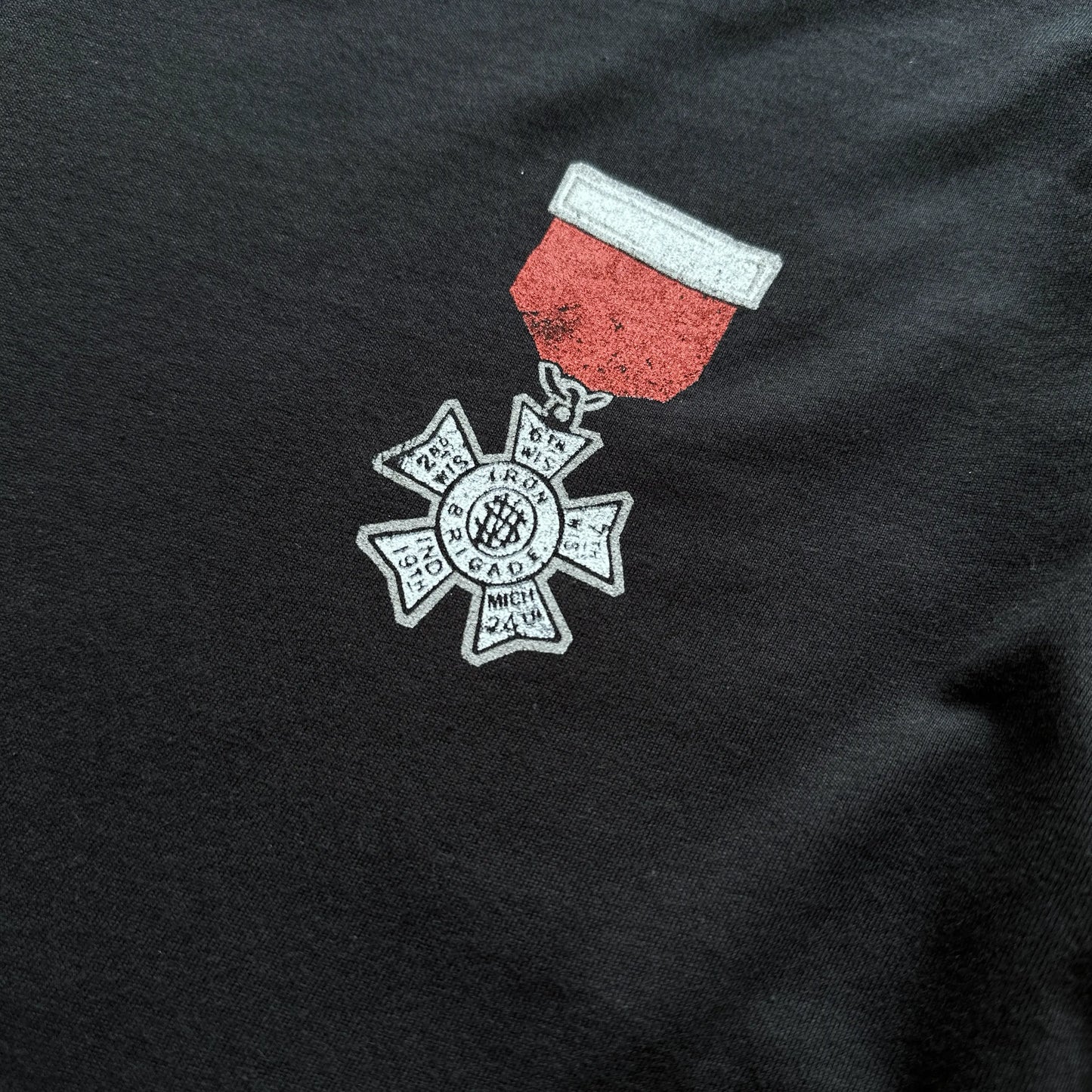 Close-up of front design of The Civil War "Iron Brigade" Shirt Made in America from The History List store