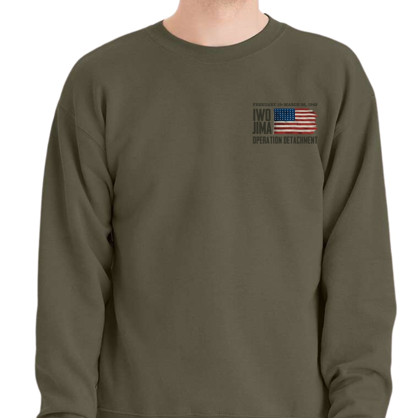 Flag raising on Mount Suribachi - 80th Anniversary of the Battle of Iwo Jima Crewneck sweatshirt