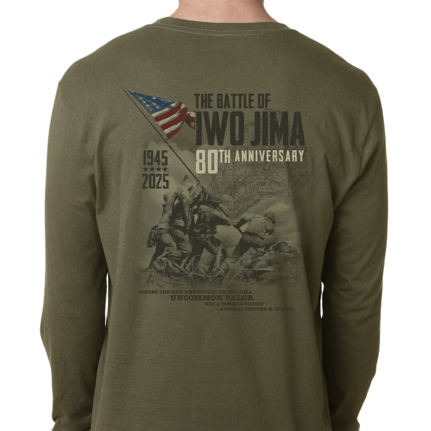 Flag raising on Mount Suribachi - 80th Anniversary of the Battle of Iwo Jima Long-sleeved shirt