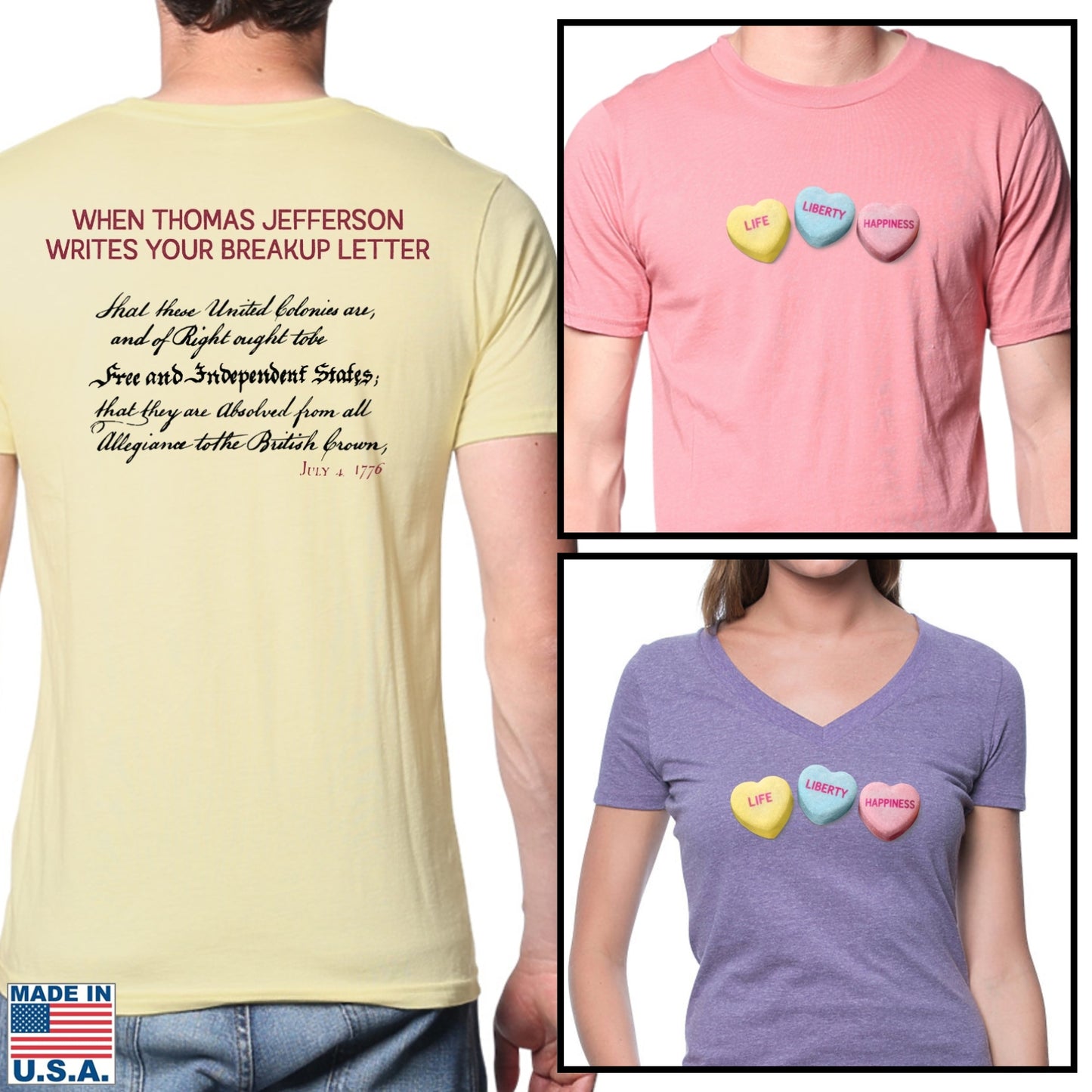LIFE, LIBERTY, HAPPINESS — Thomas Jefferson / Declaration of Independence "Love Letter" Sticker