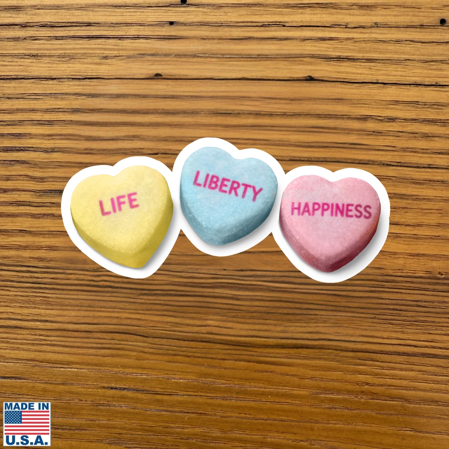 LIFE, LIBERTY, HAPPINESS — Thomas Jefferson / Declaration of Independence "Love Letter" Sticker