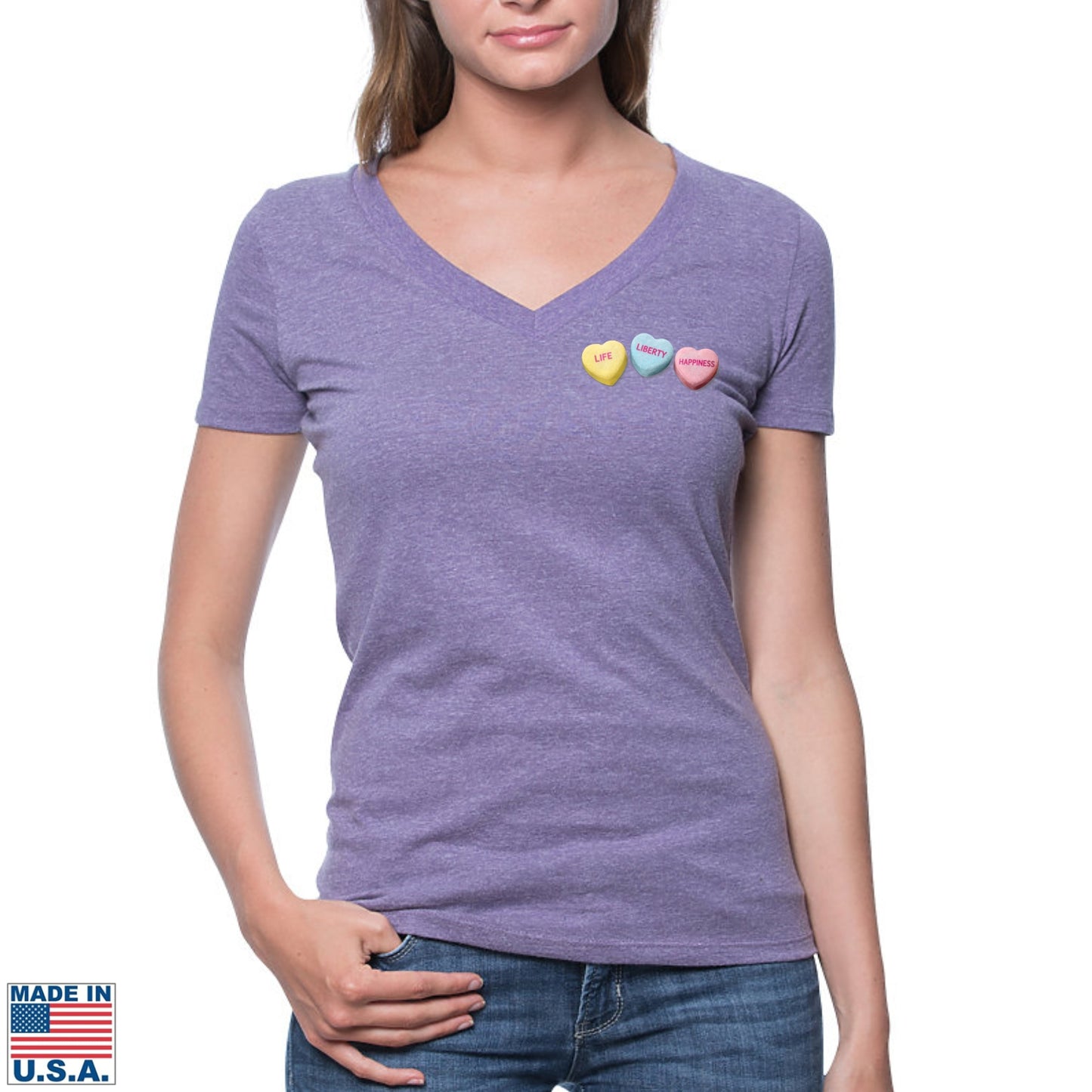 Thomas Jefferson “Love Letter” - “Breakup Letter” Made in America Women's v-neck Shirt  — Limited edition