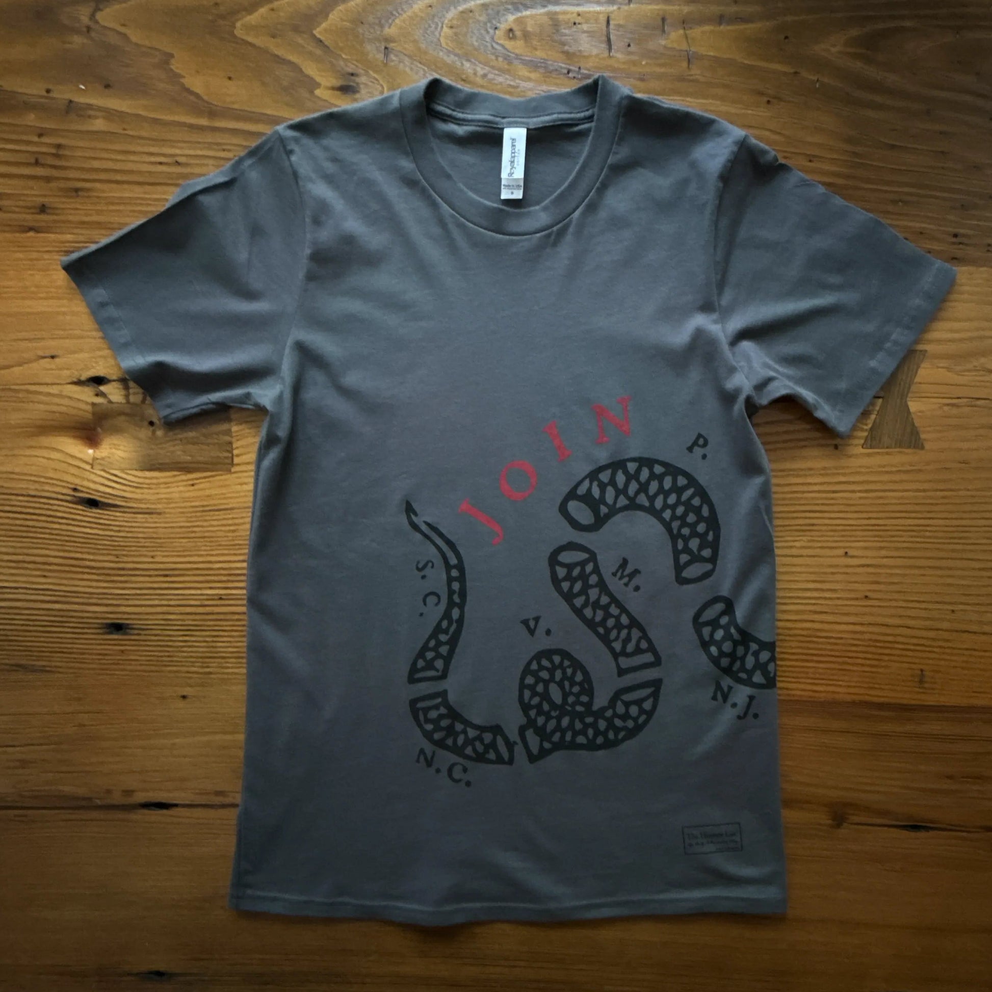 Front of "Join or Die" Shirt — Made in America from The History List store