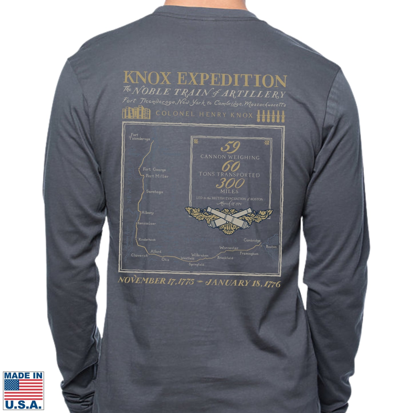 Henry Knox's Noble Train of Artillery Long-sleeved shirt — Made in America
