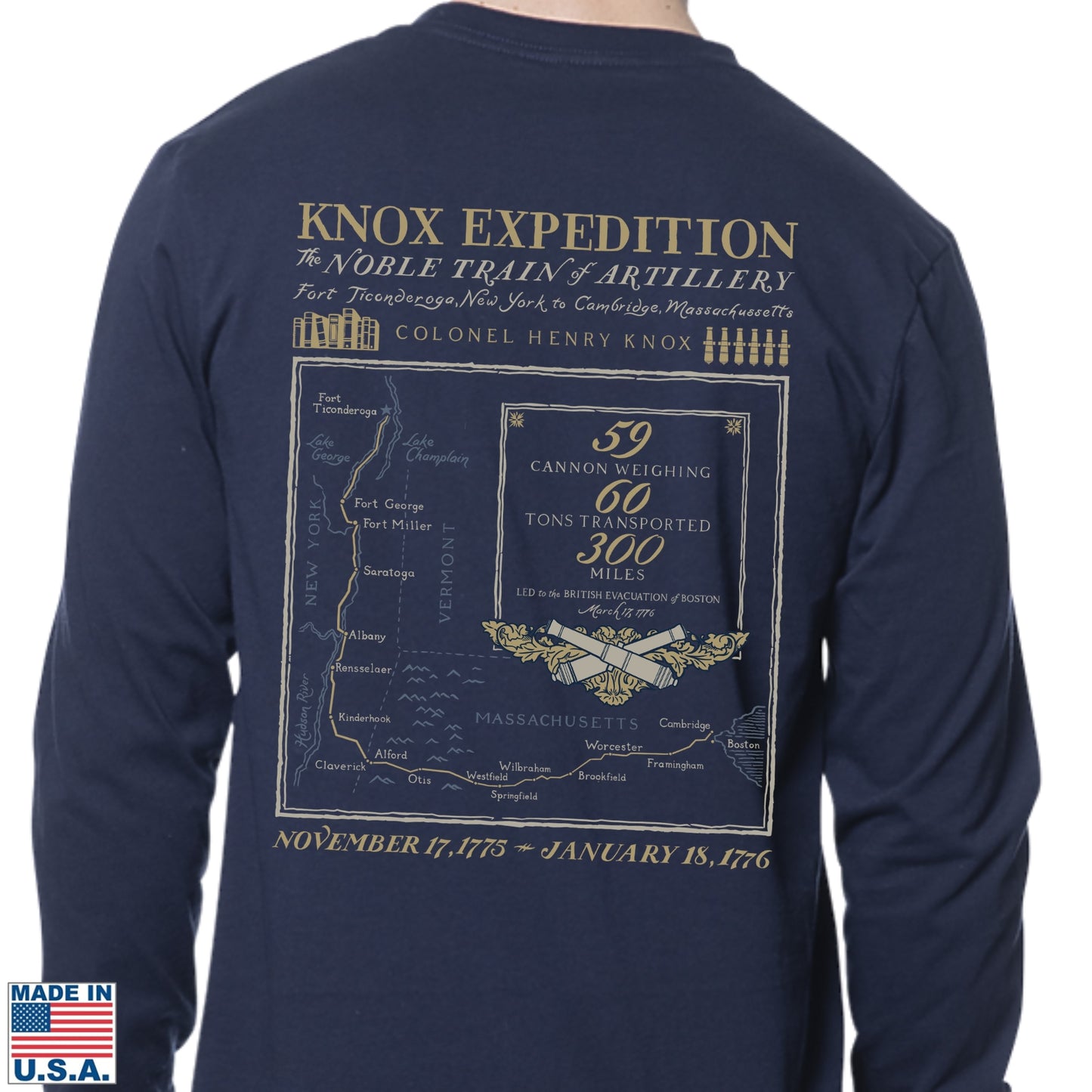 Henry Knox's Noble Train of Artillery Long-sleeved shirt — Made in America