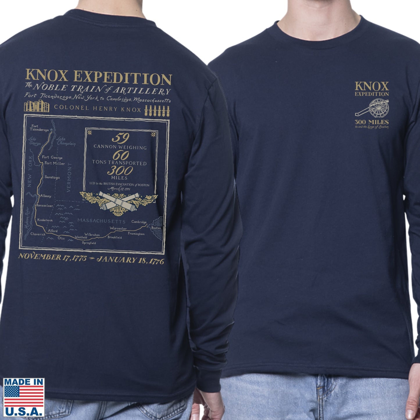 Henry Knox's Noble Train of Artillery Long-sleeved shirt — Made in America