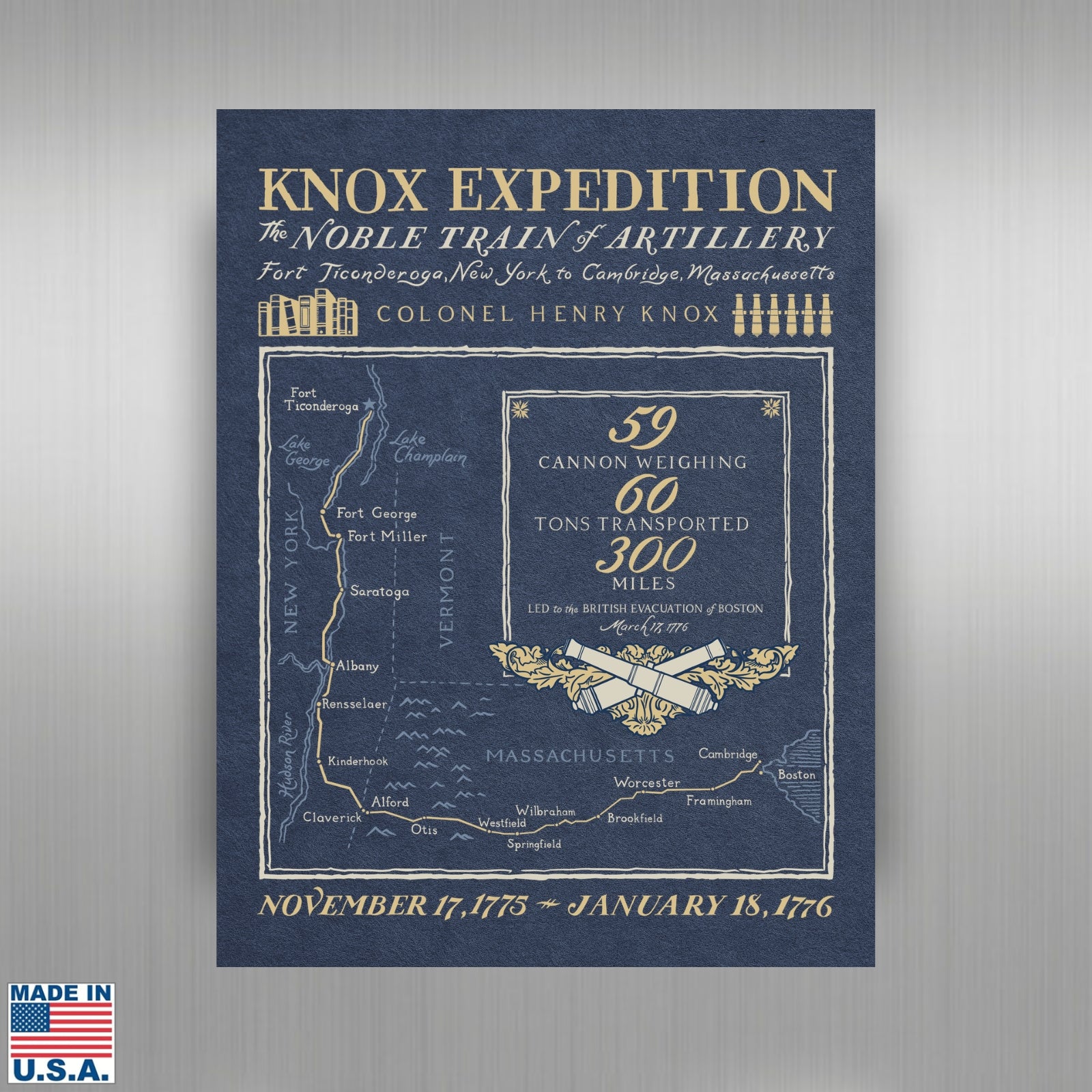 Henry Knox's Noble Train of Artillery Magnet from The History List Store.