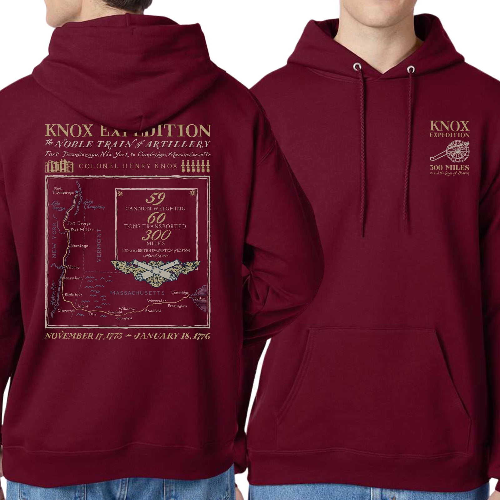 Henry Knox's Noble Train of Artillery Hooded sweatshirt from The History List Store.