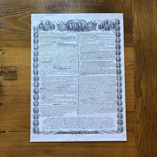 Large print with the marked up draft of the Declaration of Independence Archival print