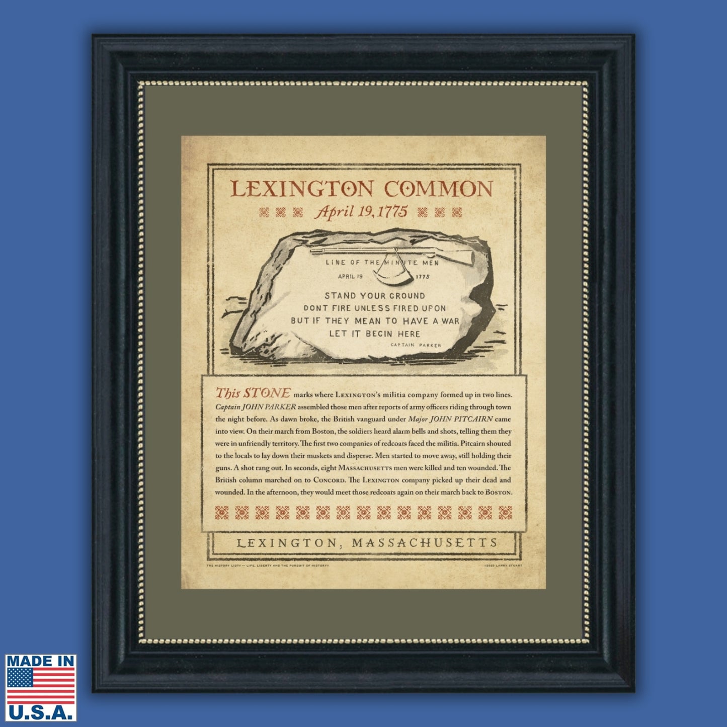 "Lexington Common — First Shots Fired" 250th Anniversary Limited edition framed print