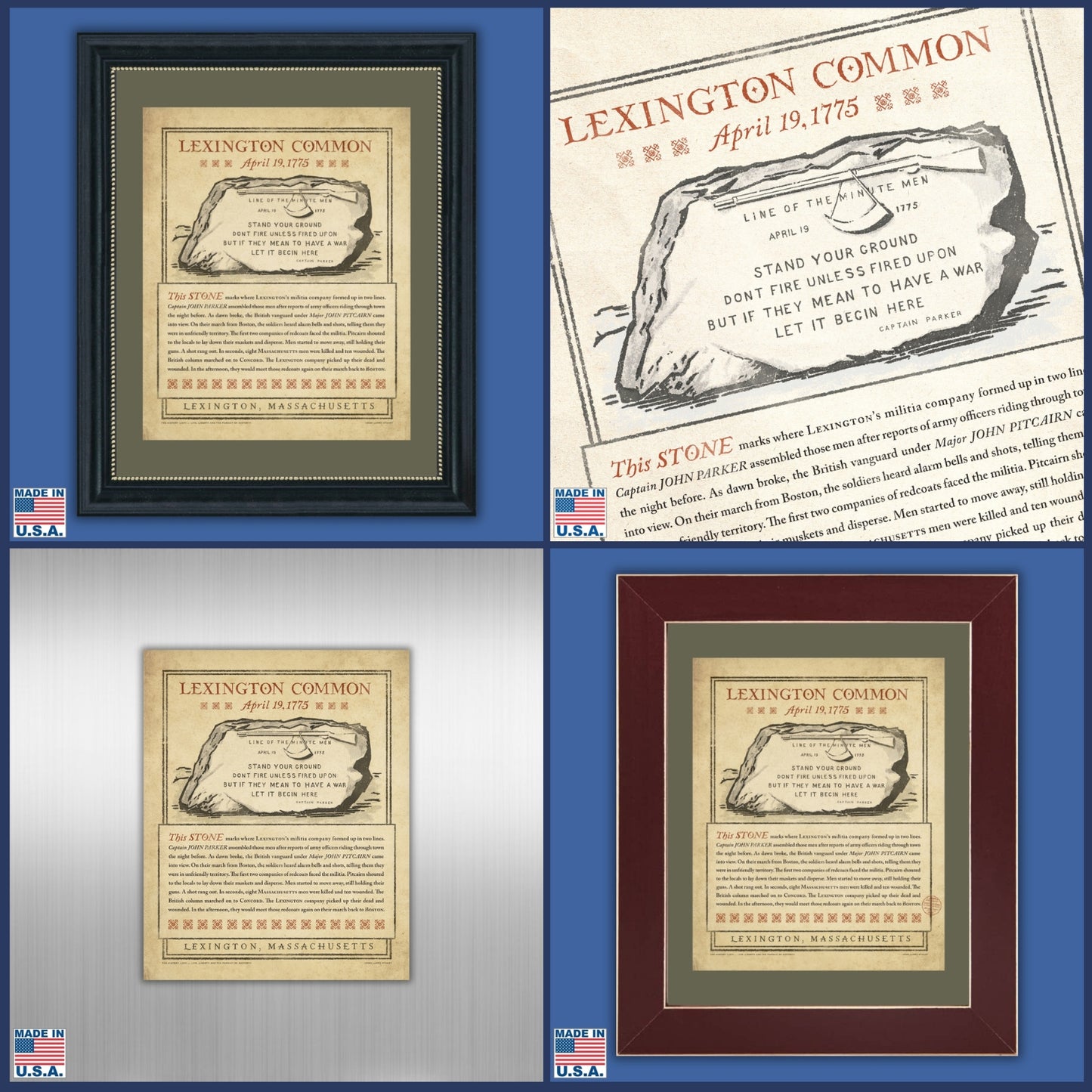 "Lexington Common — First Shots Fired" 250th Anniversary Limited edition framed print