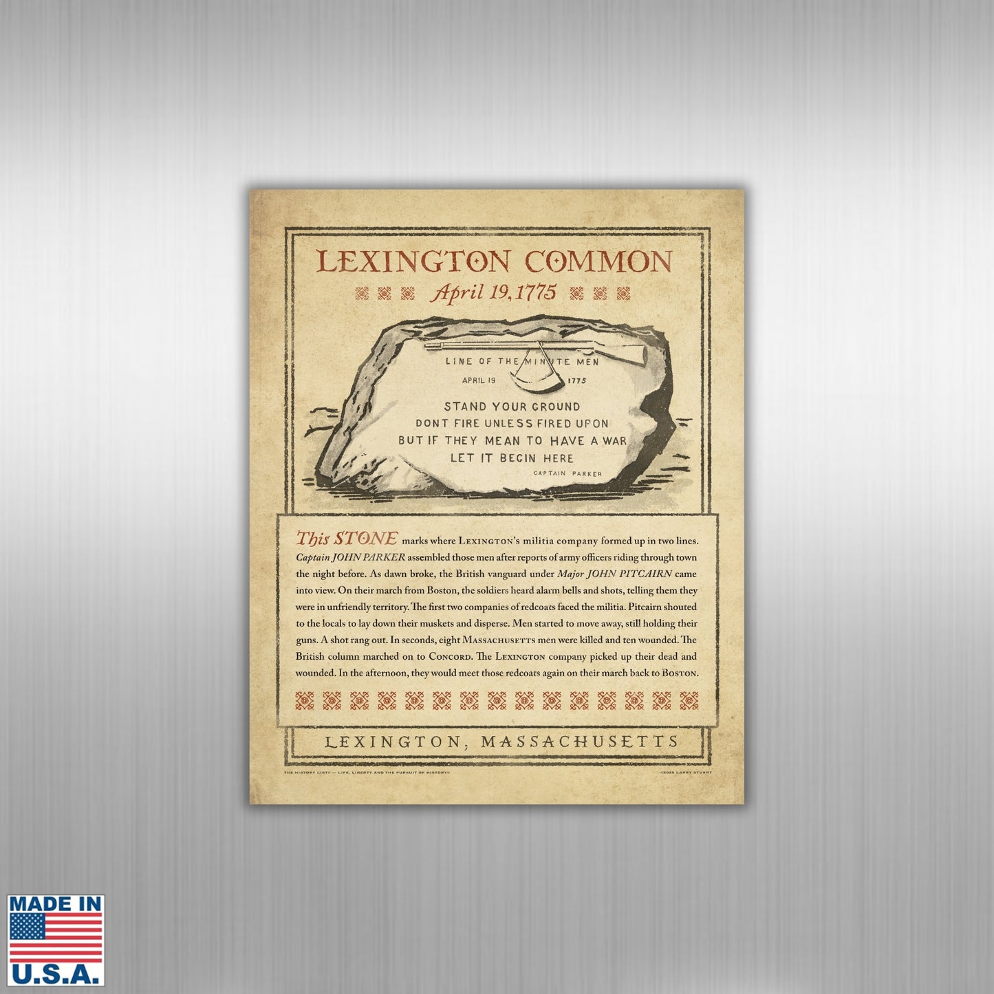 "Lexington Common — First Shots Fired" 250th Anniversary Magnet