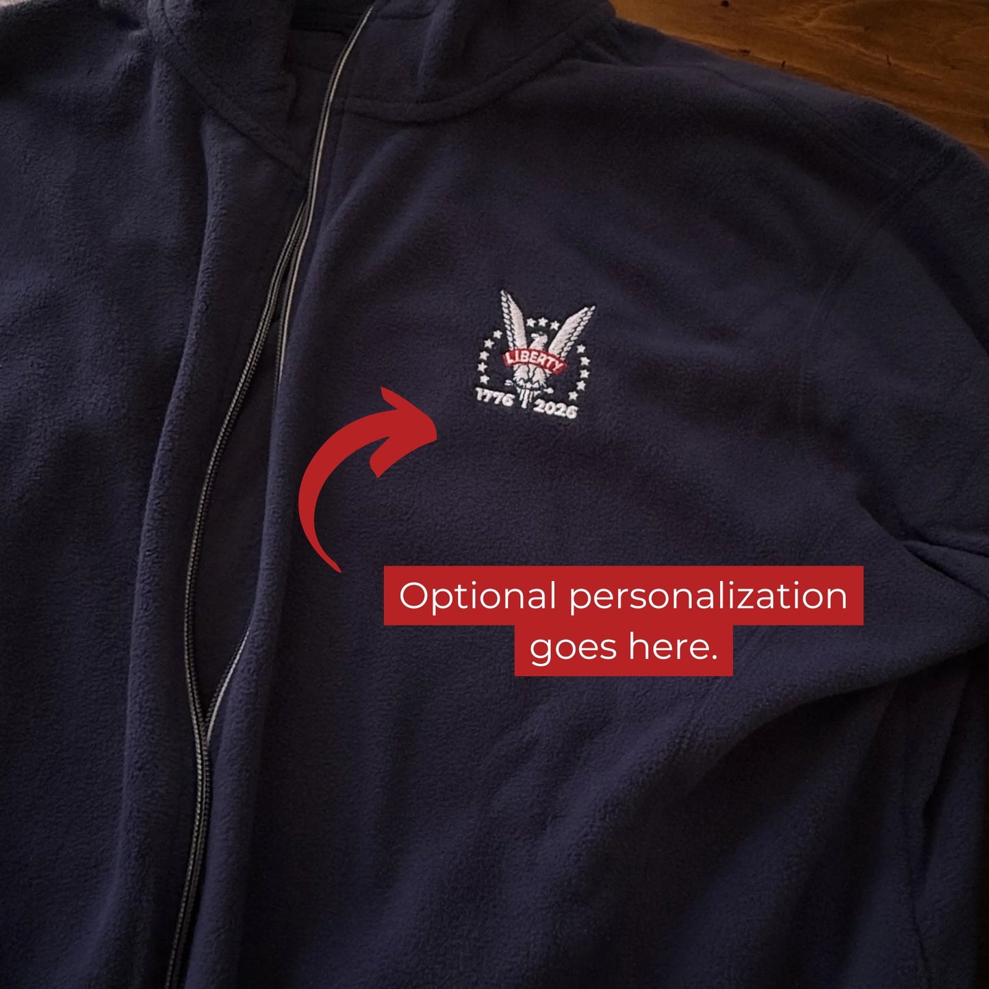 Embroidered Liberty Eagle 1776 - 2026 pile jacket
