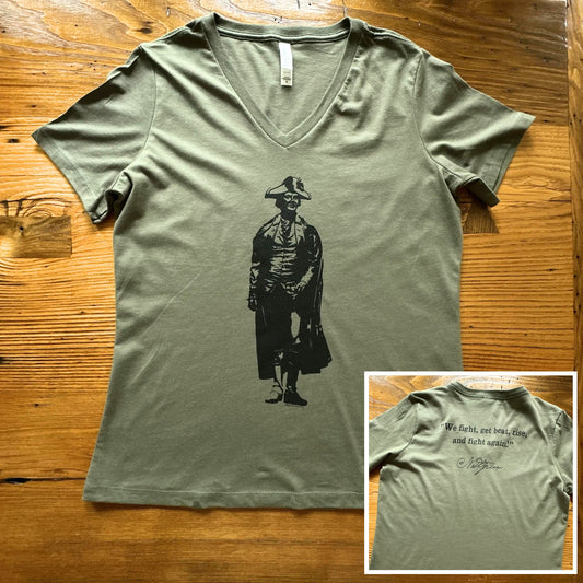 Nathanael Greene "We fight!" — Women's v-neck shirt from The History List Store
