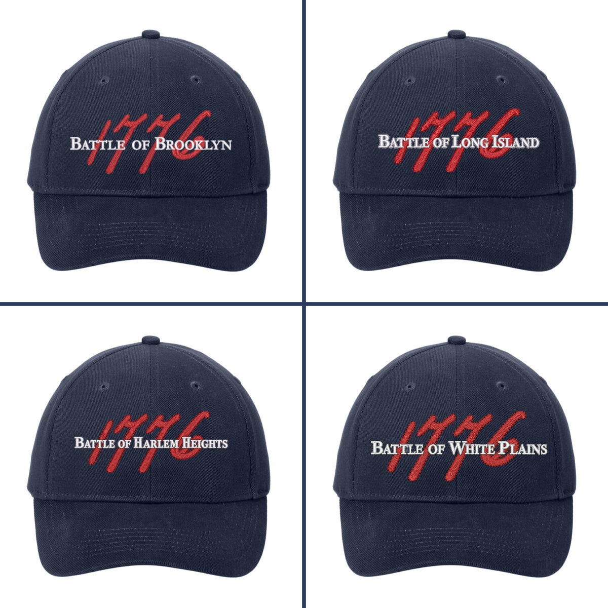 Embroidered "1776 New York Campaign" Caps