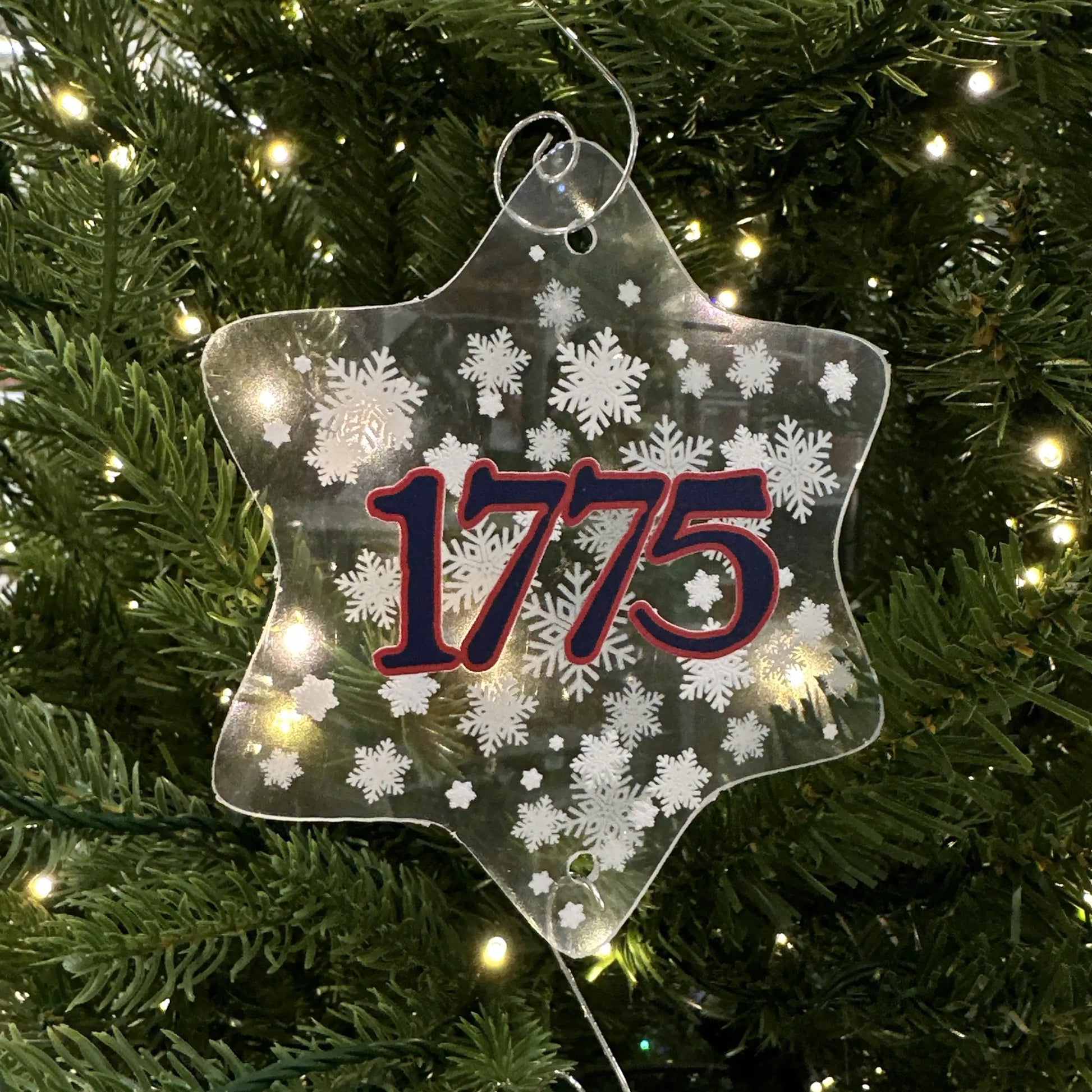 Close-up of the 250th anniversary "One if by Land" Ornament — Made in America from The History List store