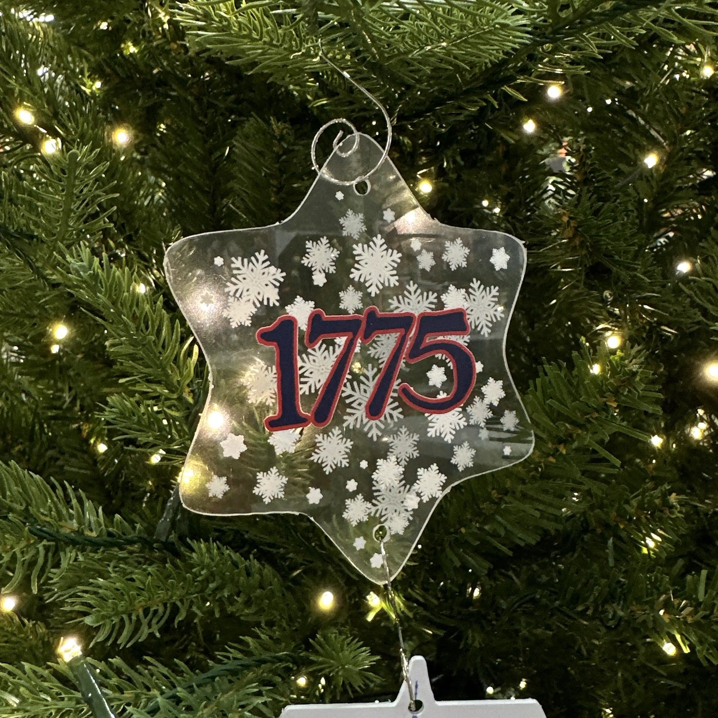 Snowflakes in the 250th anniversary "One if by Land" Ornament — Made in America from The History List store