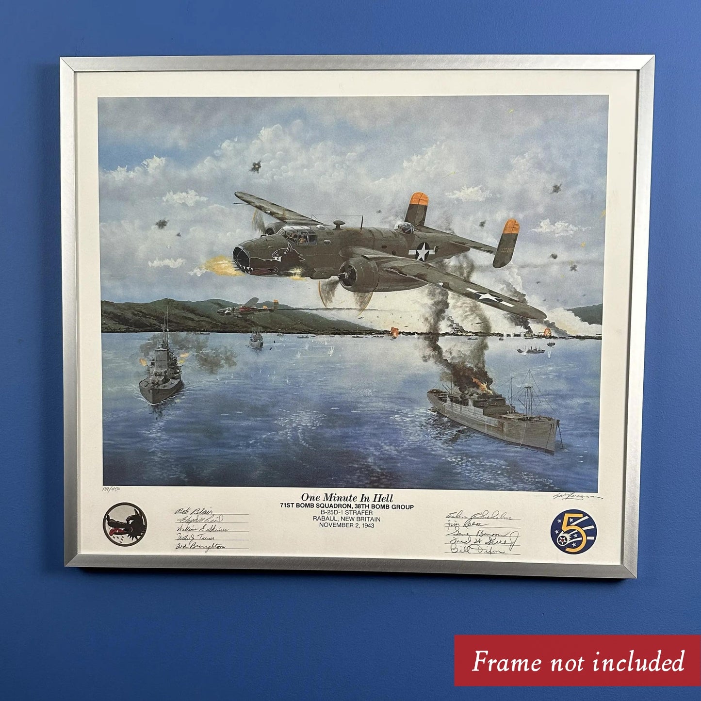 "One Minute in Hell" Limited edition print — Signed by the artist, Steve Ferguson and ten veterans from the squadron