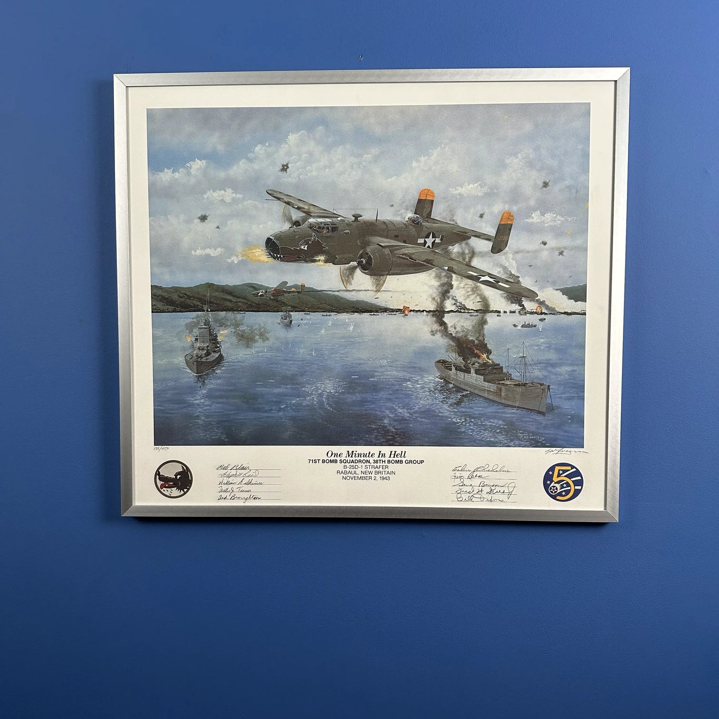 "One Minute in Hell" Limited edition print — Hand signed by ten veterans from the squadron