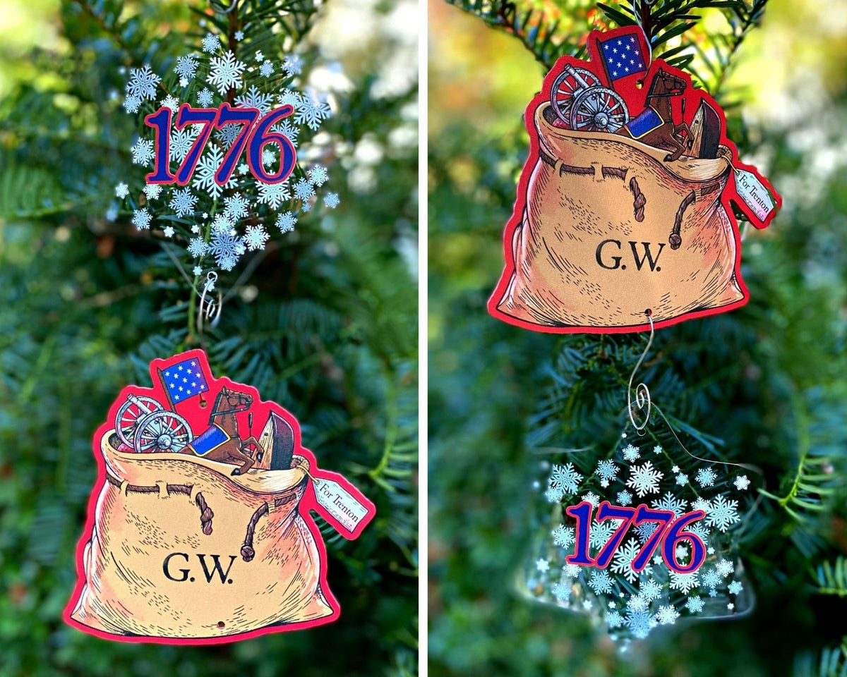 Washington Crossing of the Delaware with "Santa" bag ornament — Made in America