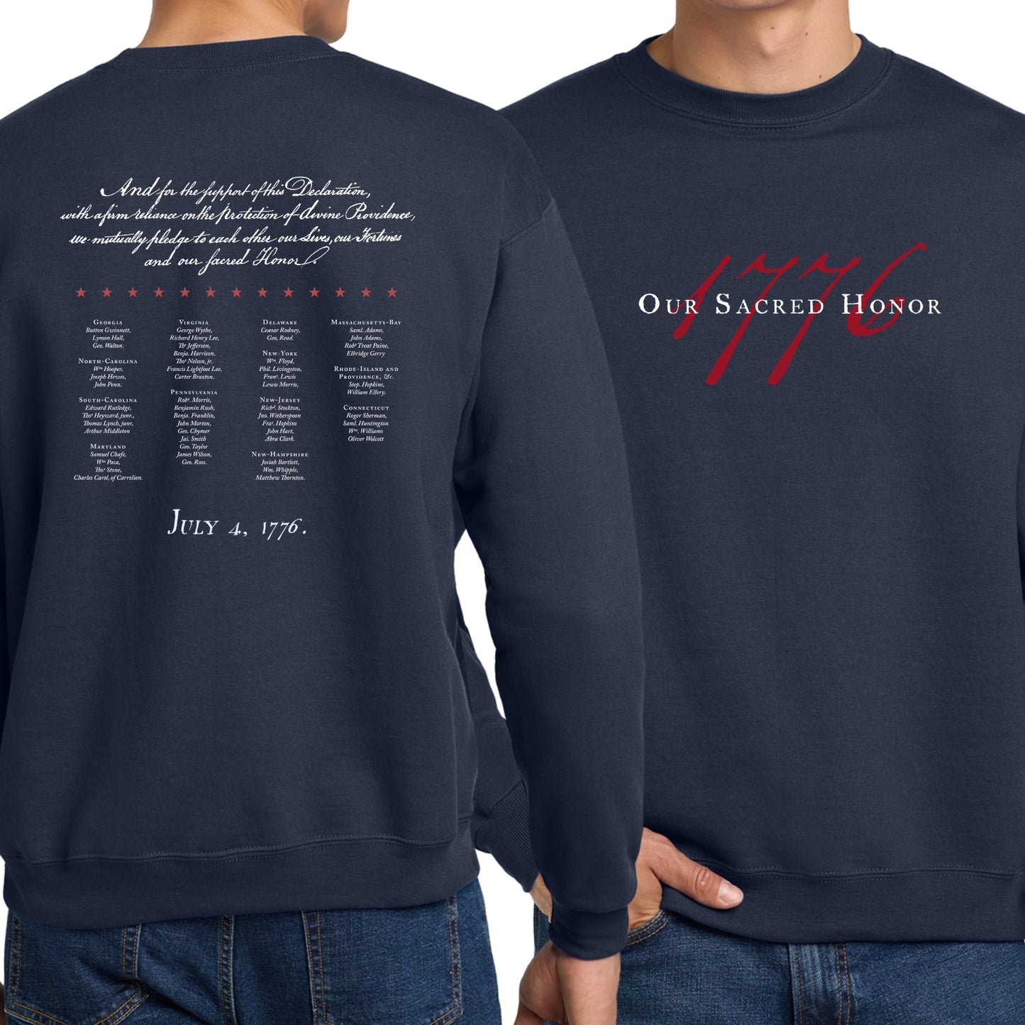 "Our Sacred Honor" Declaration of Independence 1776 Crewneck sweatshirt
