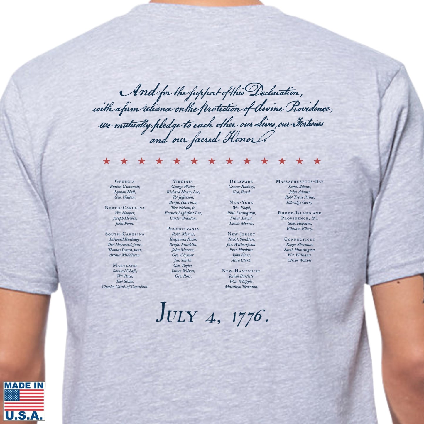 "Our Sacred Honor" Declaration of Independence 1776 Shirt — Made in America