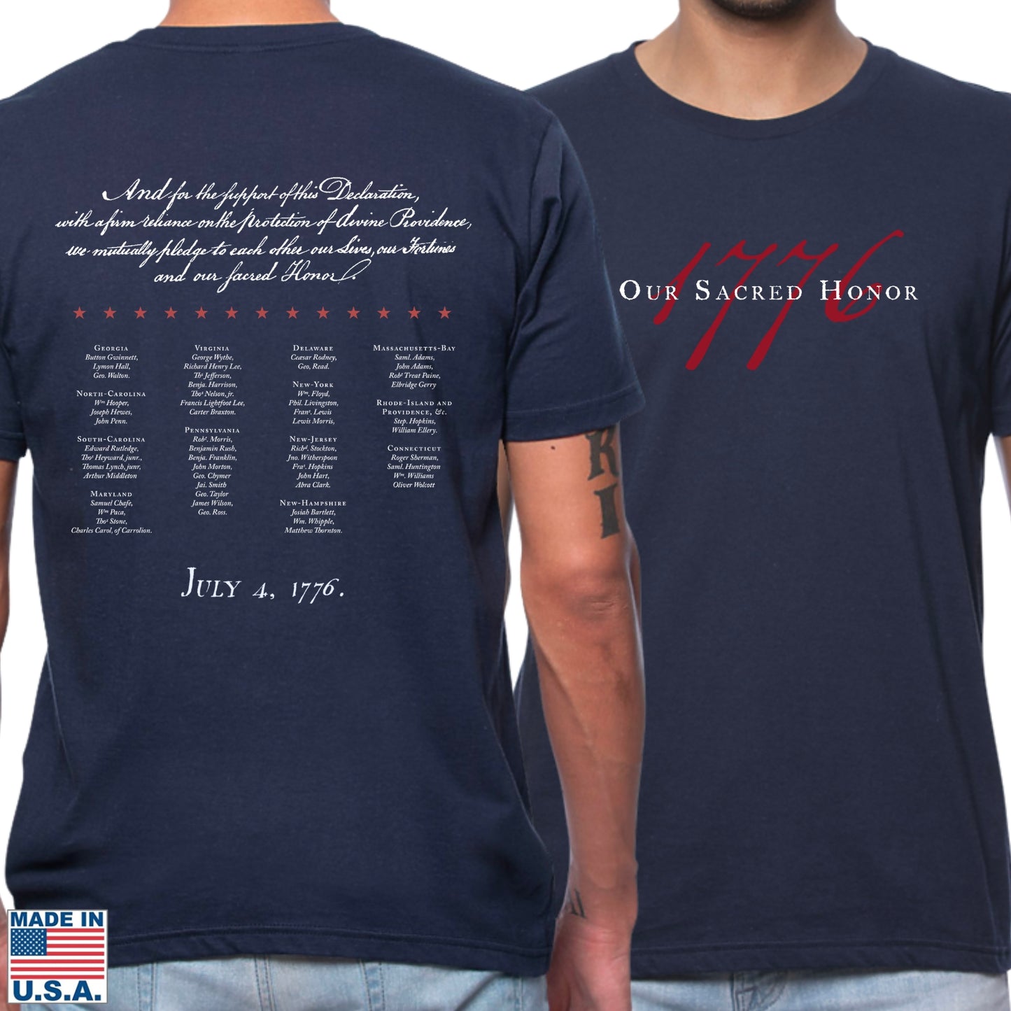 "Our Sacred Honor" Declaration of Independence 1776 Shirt — Made in America