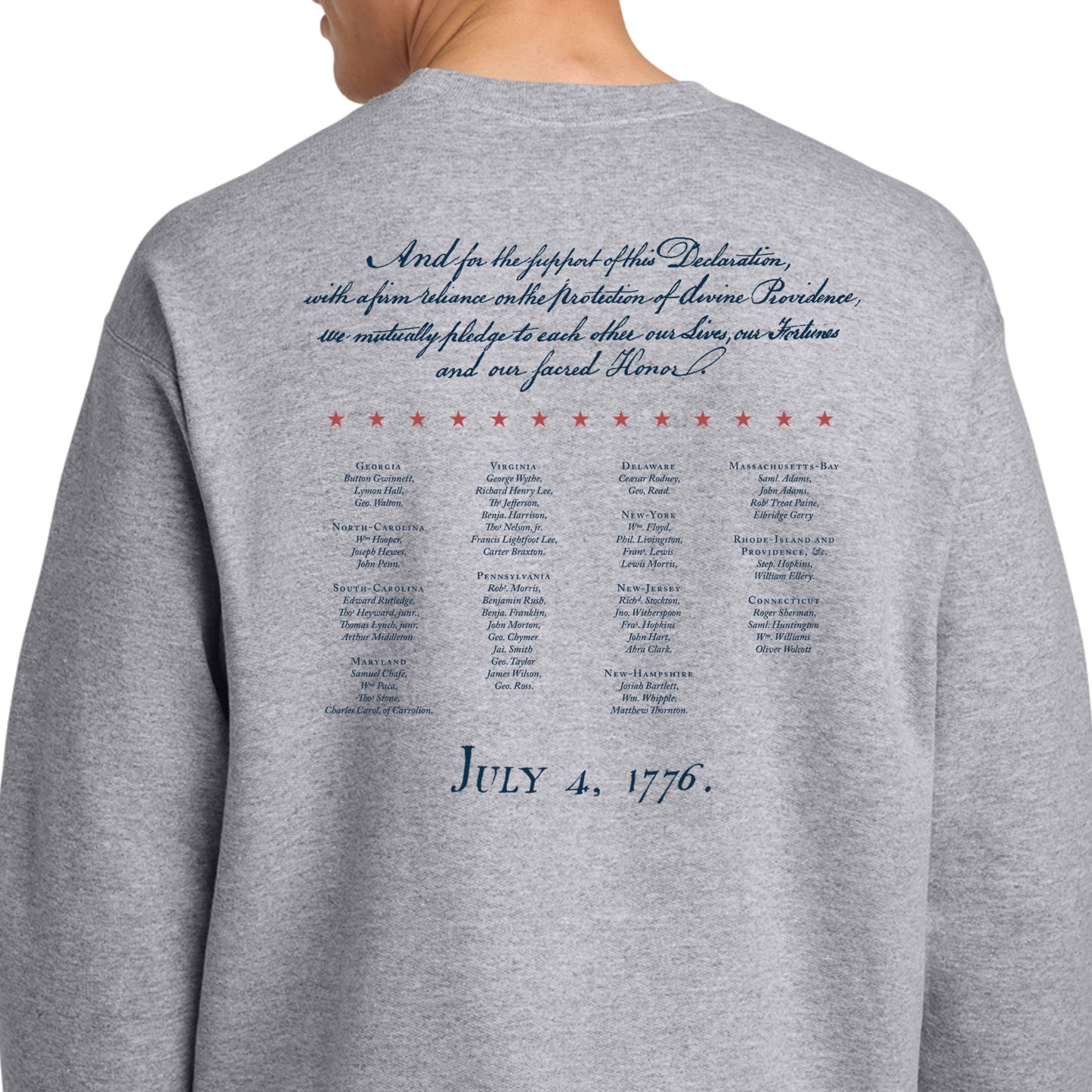 "Our Sacred Honor" Declaration of Independence 1776 Crewneck sweatshirt