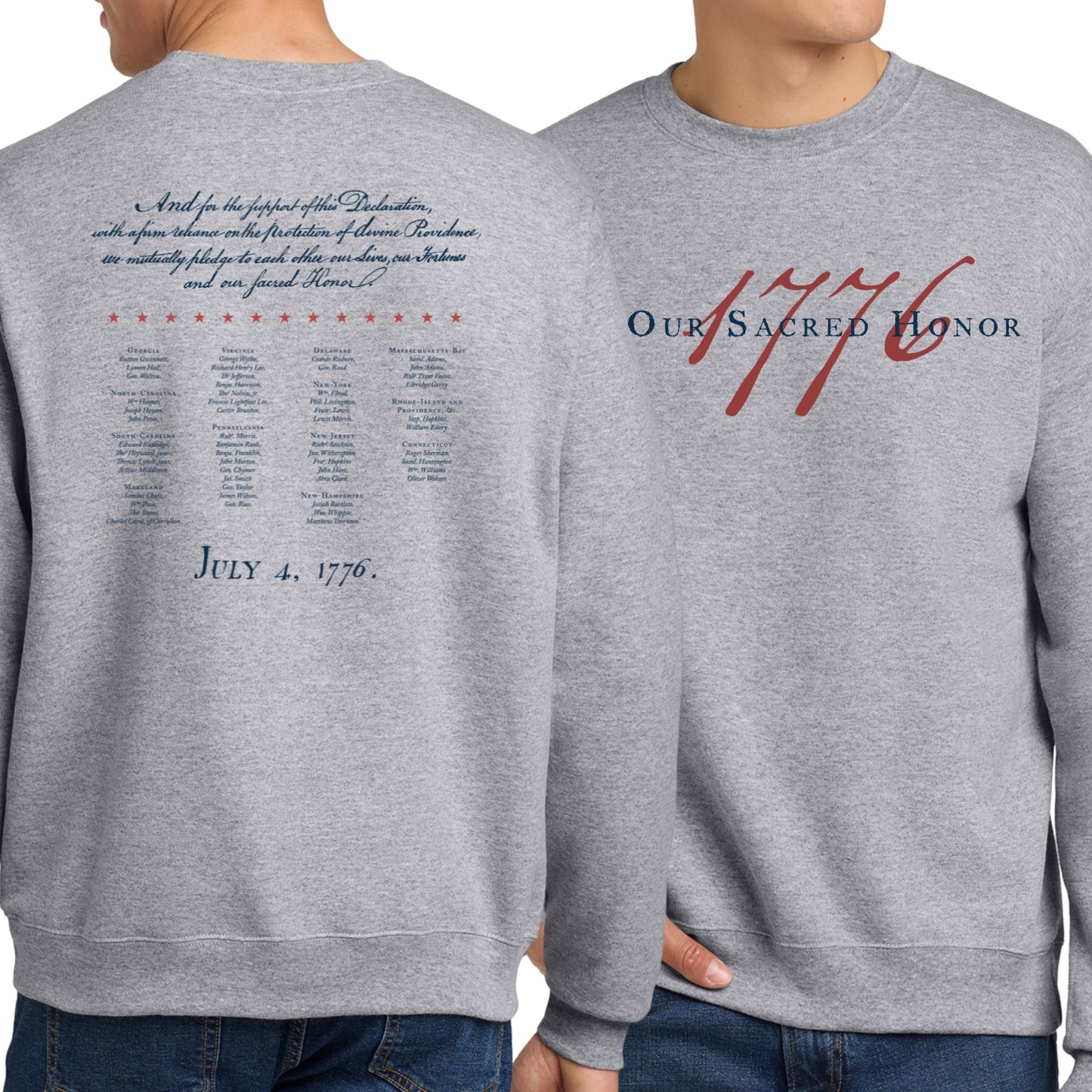 "Our Sacred Honor" Declaration of Independence 1776 Crewneck sweatshirt